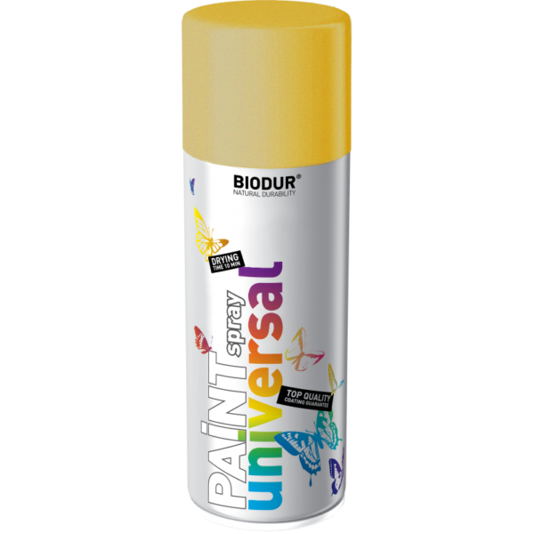 Universali aerozolinė emalė BIODUR, šviesaus aukso RAL3050, 400 ml