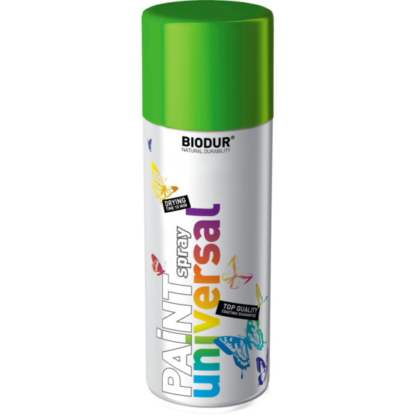 Universali aerozolinė emalė BIODUR, šviesiai žalia RAL6018, 400 ml